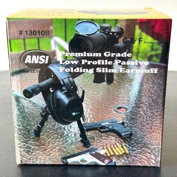 Slim Black Earmuffs Protection Low Profile Passive Folding design - Picture 6 of 6